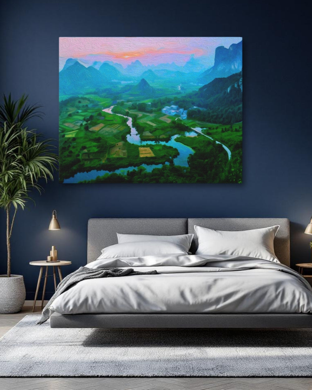 Guilin, China | Karst Valley River Sunset | Original Series Gallery Canvas detail