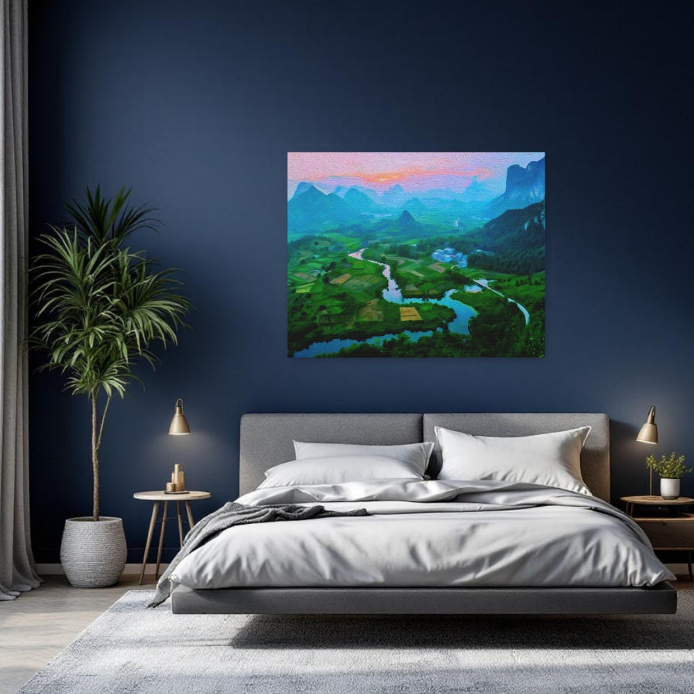 Guilin, China | Karst Valley River Sunset | Original Series Gallery Canvas detail
