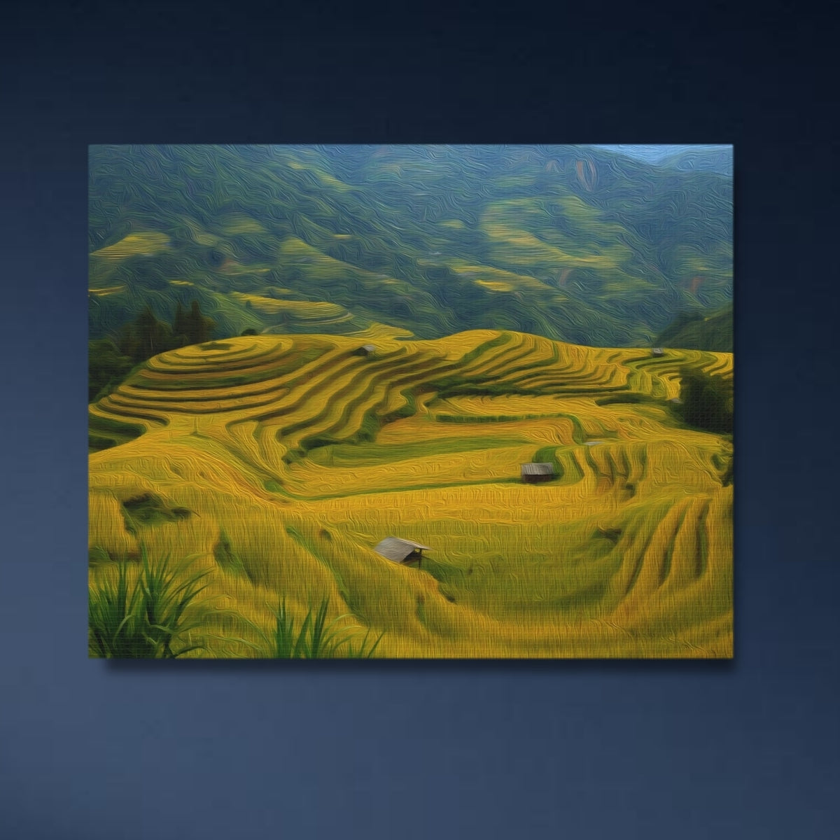Golden Rice Terrace Fields — Research Area, close-up detail