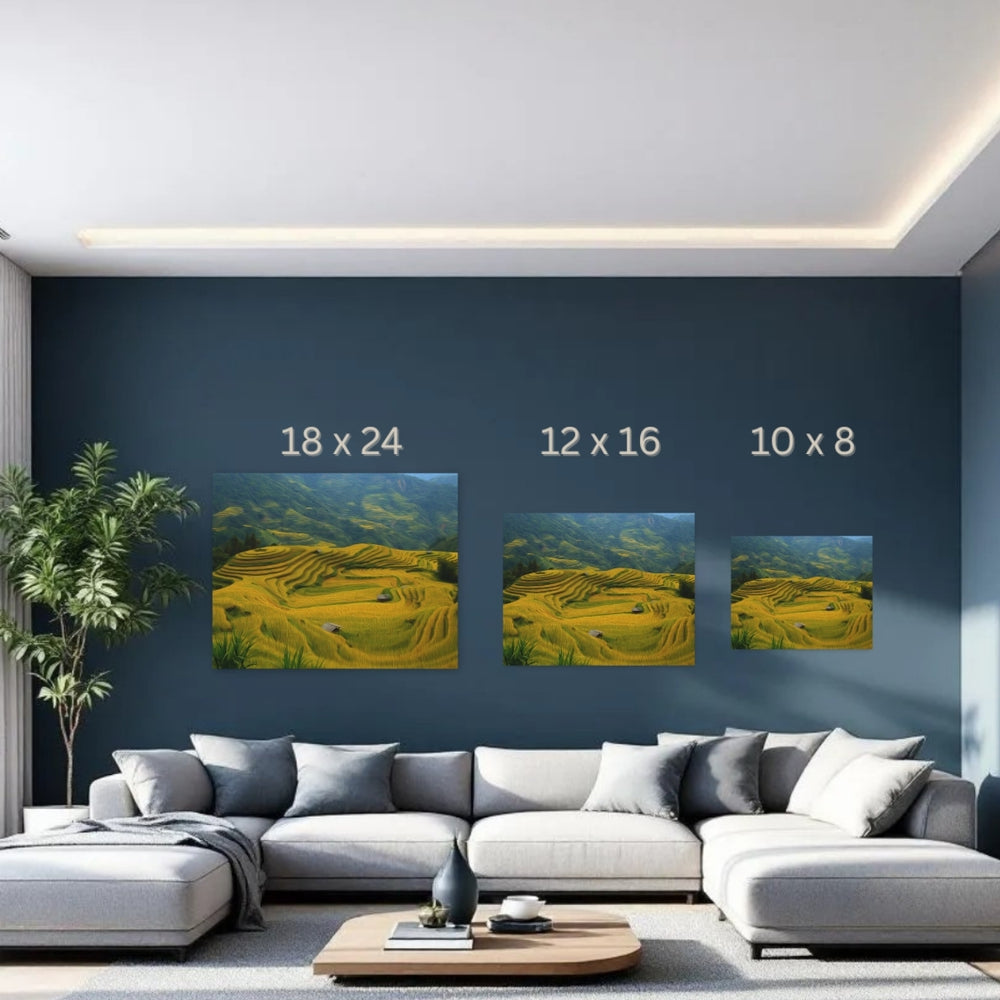 Ha Giang Loop, Vietnam | Golden Rice Terrace Fields | Original Series Gallery Canvas detail