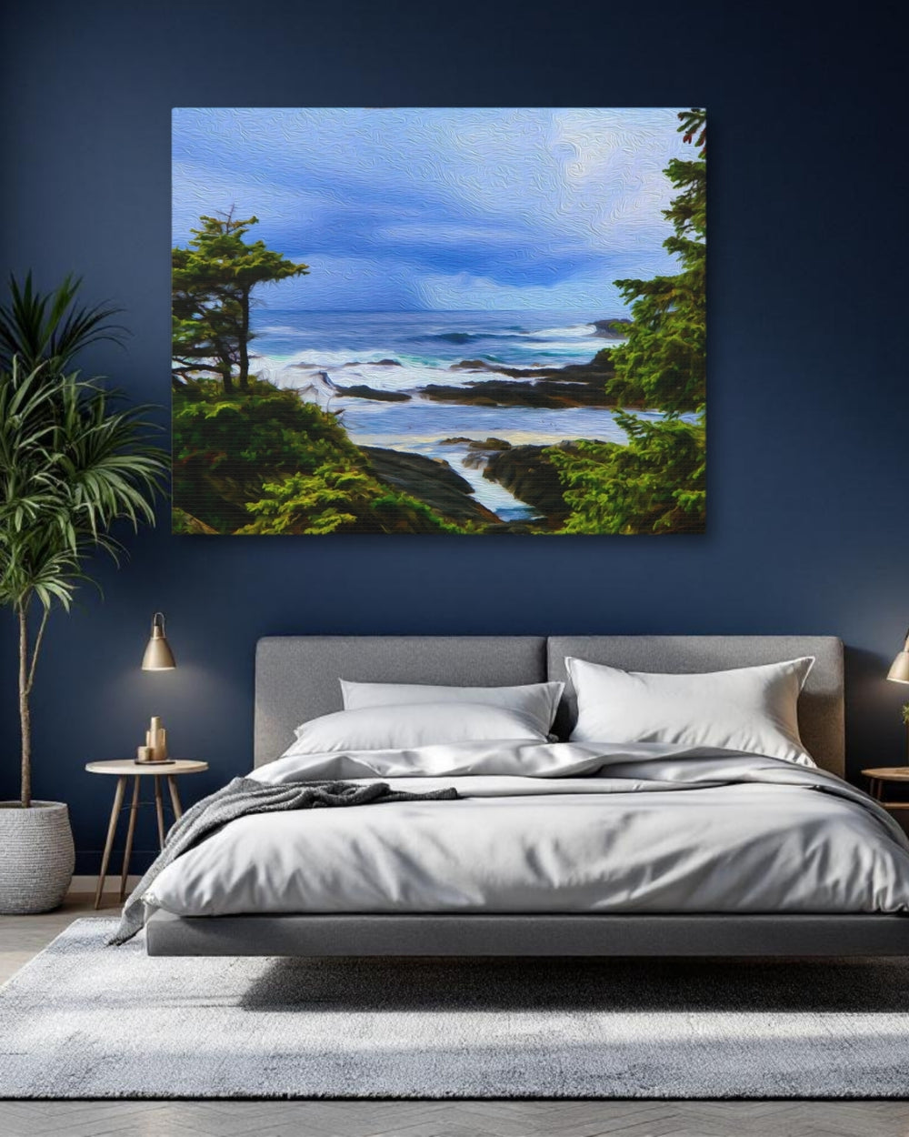Haida Gwaii, British Columbia | Rocky Pacific Coastline Vista | Original Series Gallery Canvas detail