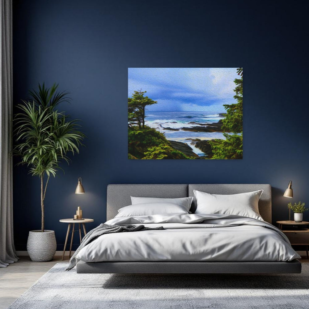 Haida Gwaii, British Columbia | Rocky Pacific Coastline Vista | Original Series Gallery Canvas detail
