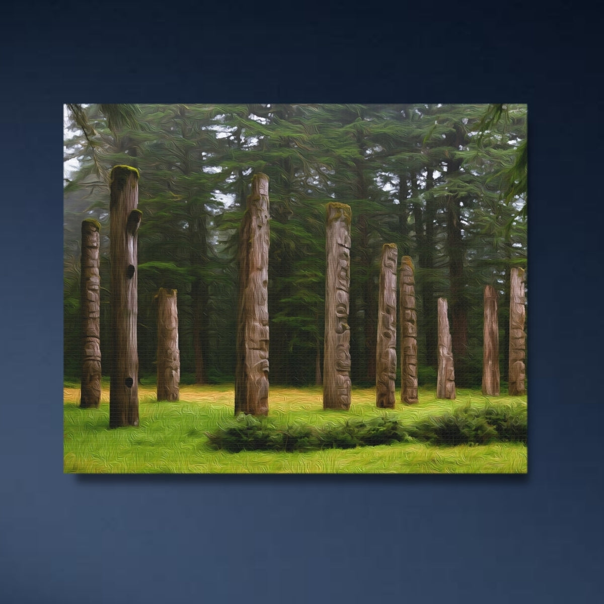 Ninstints Totem Poles Haida Gwaii — Haida Gwaii, British Columbia, close-up detail