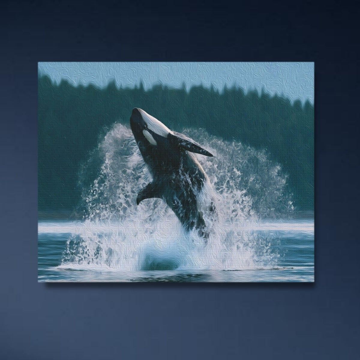 Orca Breaching Haida Gwaii Waters — Haida Gwaii, British Columbia, close-up detail