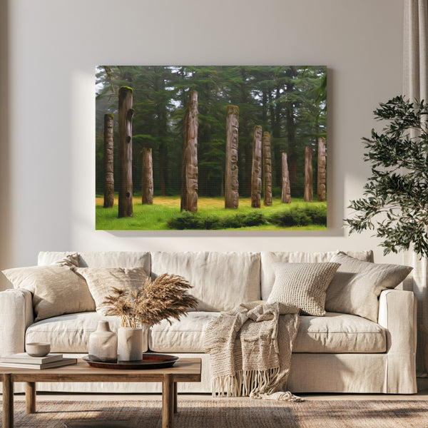 Haida Gwaii, British Columbia | SGang Gwaay Ninstints Totem Poles | Original Series Gallery Canvas