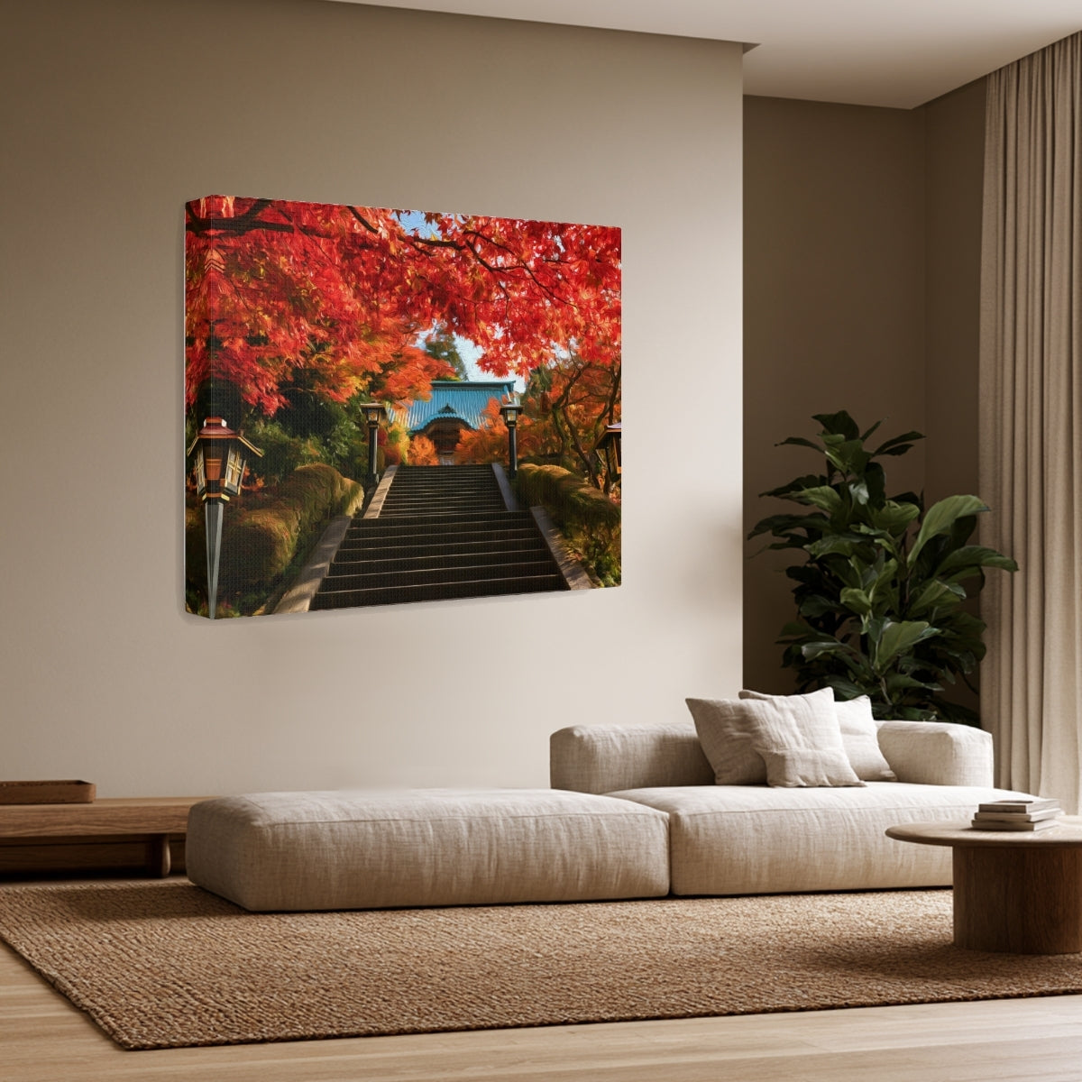 Hakone Temple Autumn Stairway — Hakone, Japan, view 2