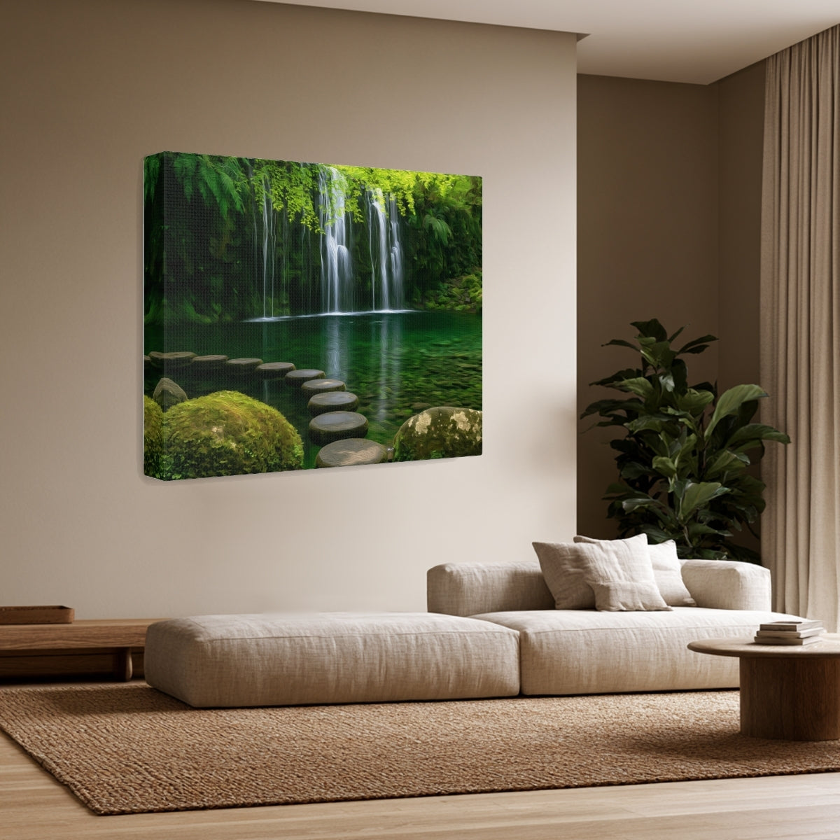 Hakone Garden Stepping Stones Waterfall — Hakone, Japan, view 2