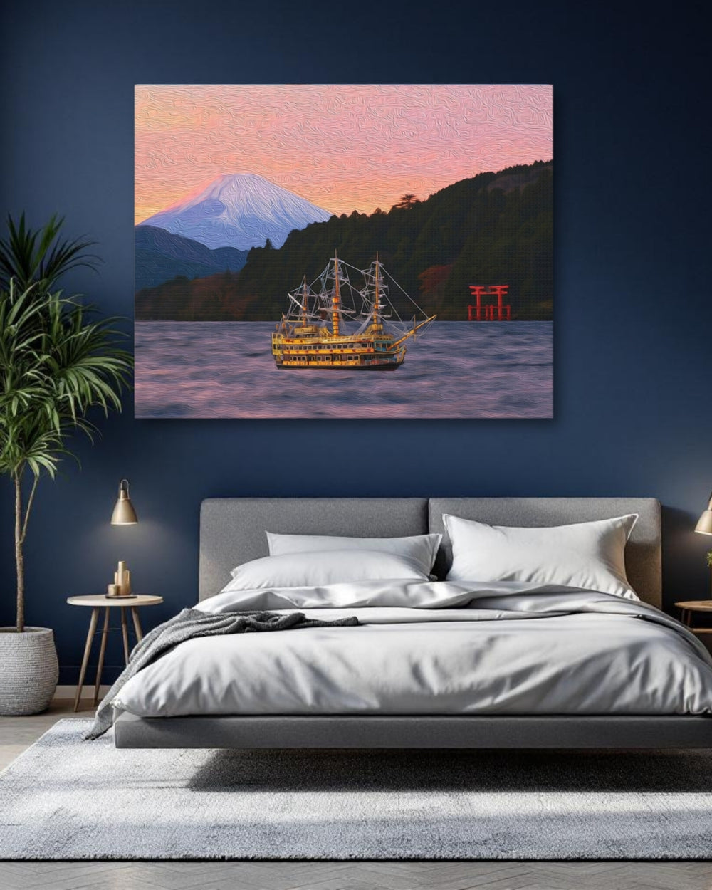 Hakone, Japan | Lake Ashi at Sunset | Original Series Gallery Canvas detail