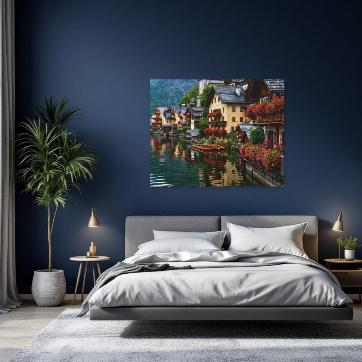 Hallstatt, Austria | Hallstatt Lakeside Village Waterfront | Original Series Gallery Canvas detail