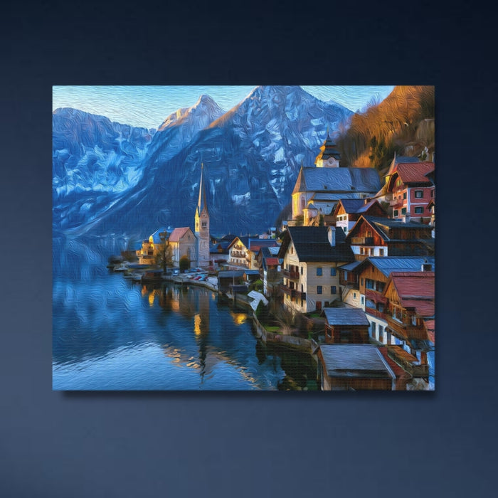 Hallstatt, Austria | Hallstatt Alpine Lakeside Village | Original Series Gallery Canvas