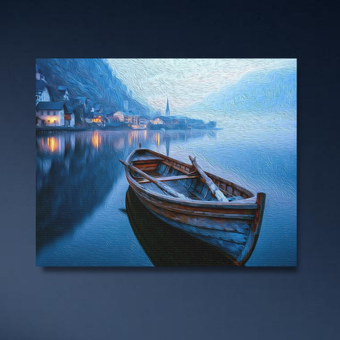 Hallstatt, Austria | Hallstatt Lake Village Dusk | Original Series Gallery Canvas