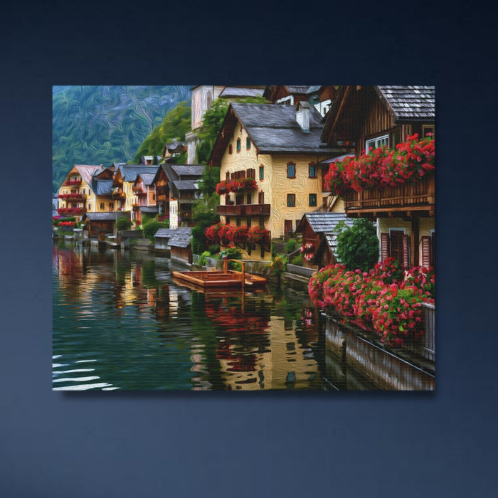 Hallstatt, Austria | Hallstatt Lakeside Village Waterfront | Original Series Gallery Canvas