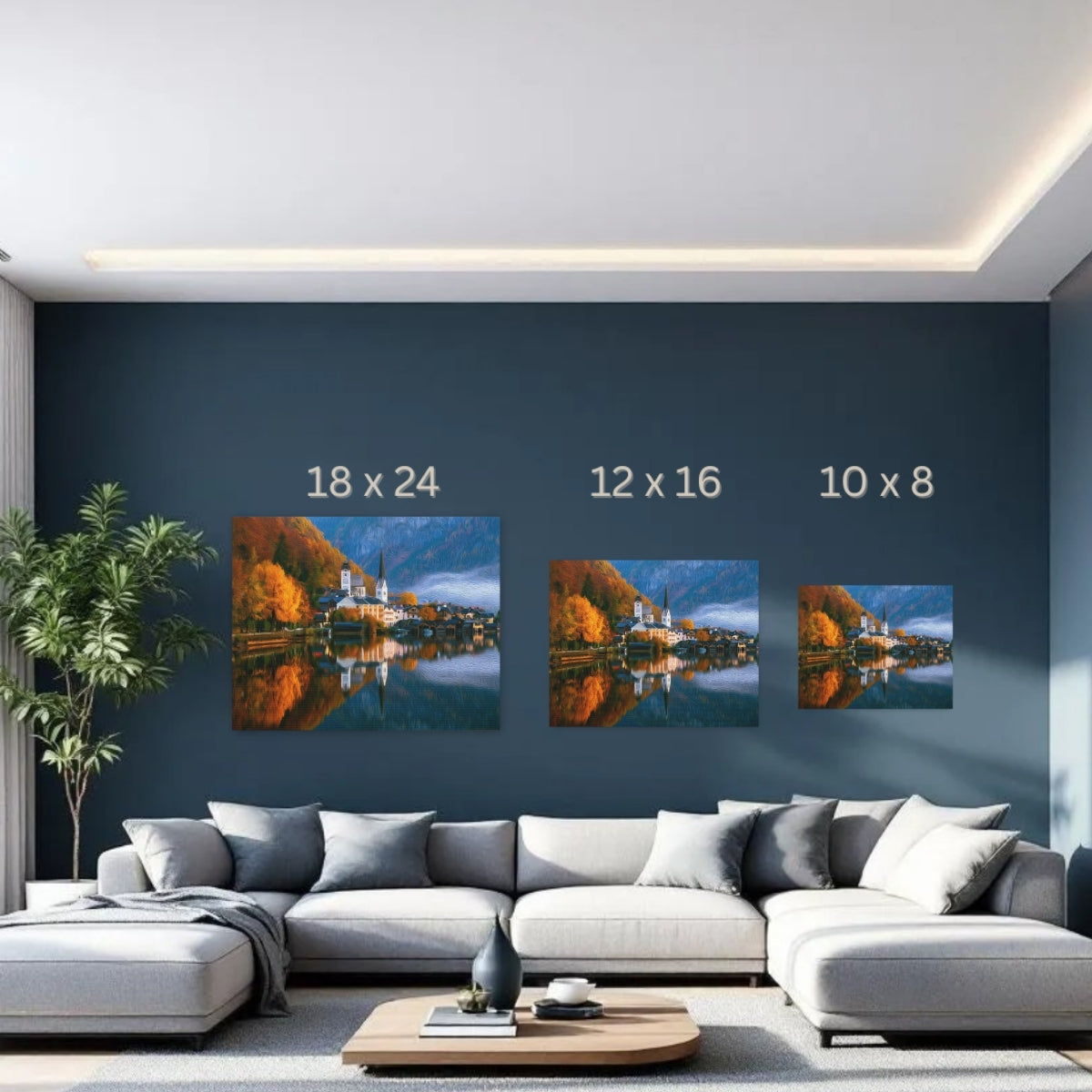 Hallstatt, Austria | Hallstatt Lakeside Village Churches | Original Series Gallery Canvas detail