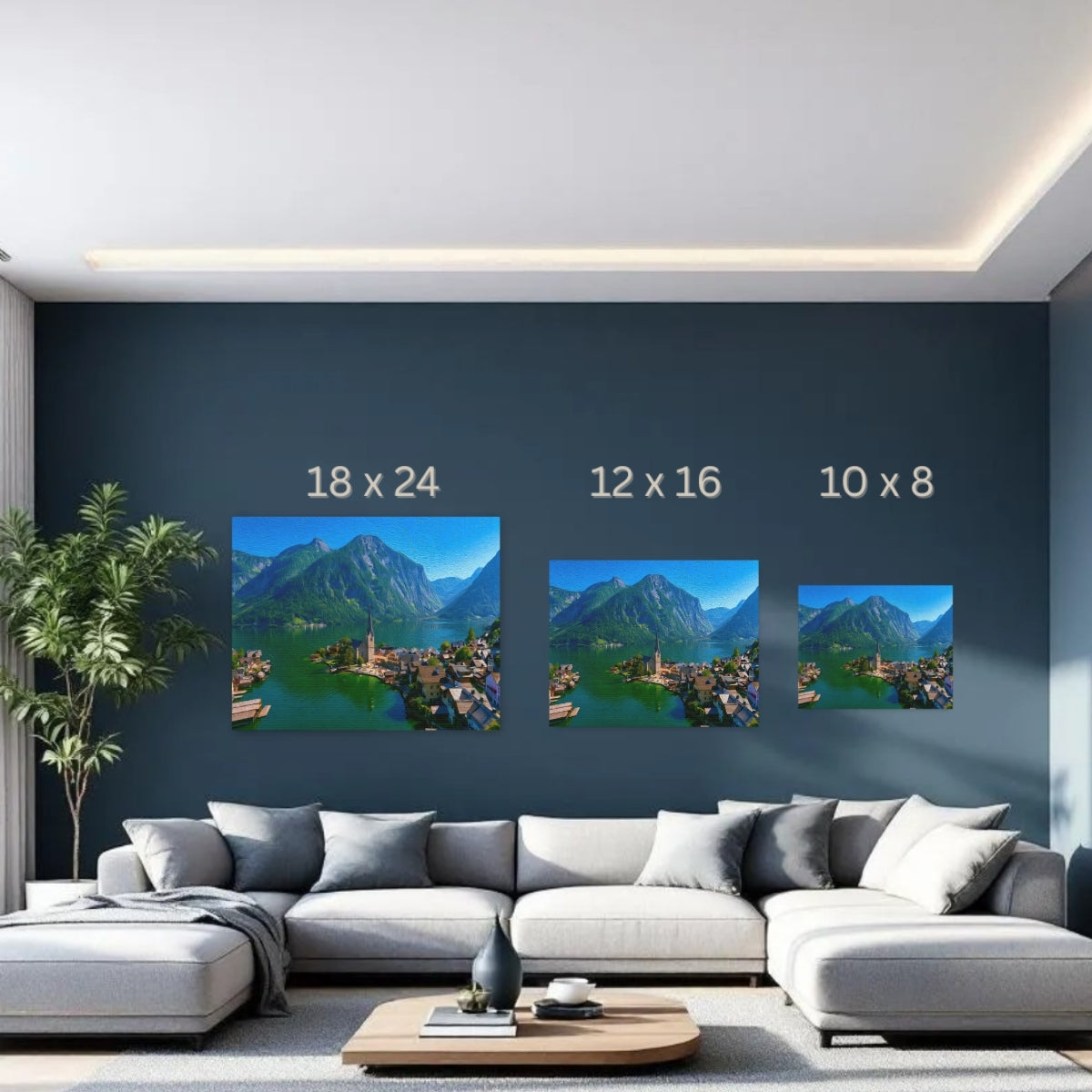 Hallstatt, Austria | Hallstatt Lake Village Church | Original Series Gallery Canvas detail