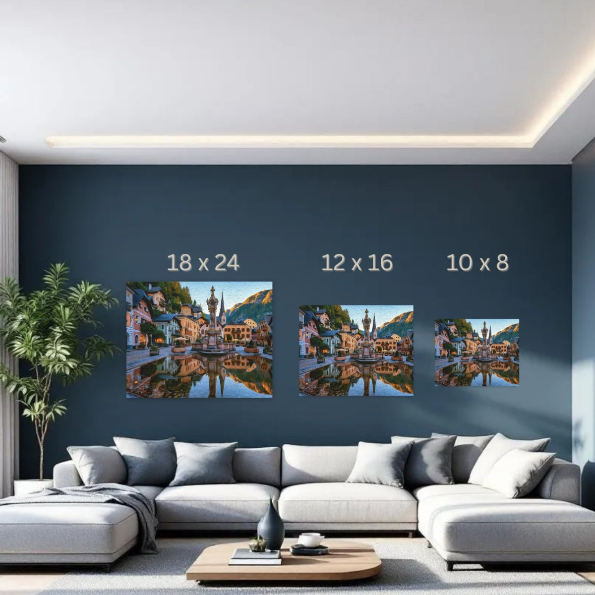 Hallstatt, Austria | Hallstatt Market Square Trinity Column | Original Series Gallery Canvas detail