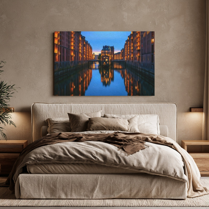 Speicherstadt Canal at Dusk — Hamburg, Germany, view 6