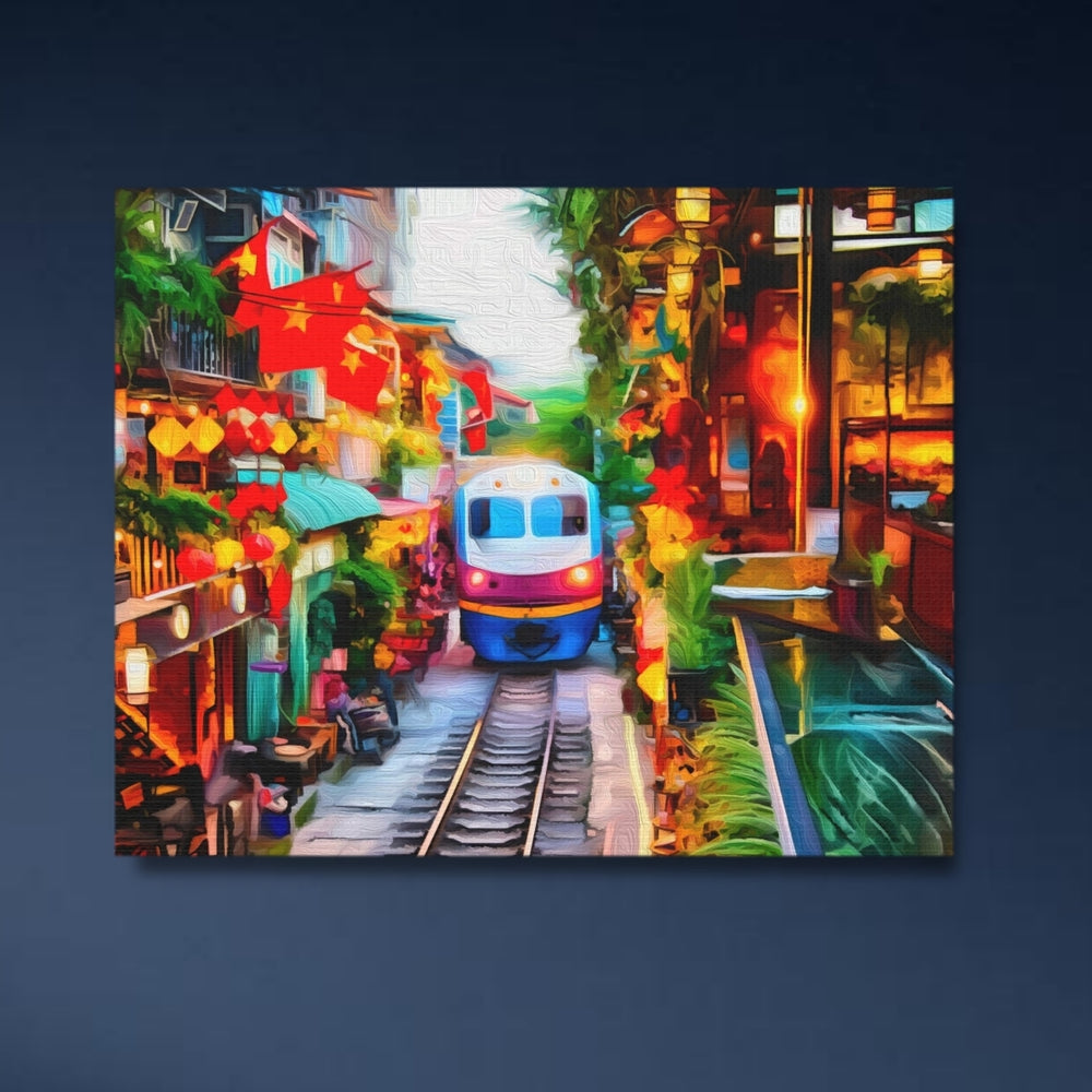Hanoi, Vietnam | Hanoi Train Street | Original Series Gallery Canvas detail