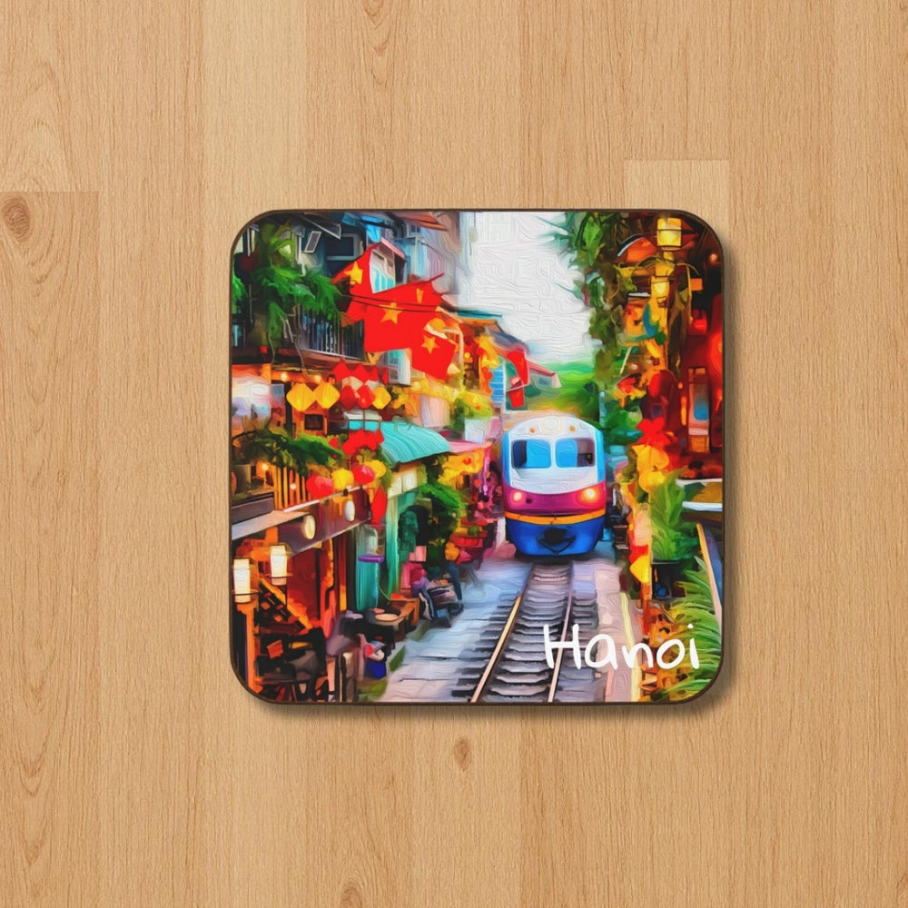 Hanoi, Vietnam | Hanoi Train Street | Original Series Hardboard Coaster
