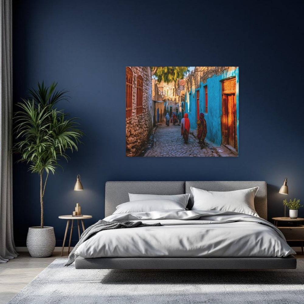 Harar, Ethiopia | Ancient Walled City Alley | Original Series Gallery Canvas detail