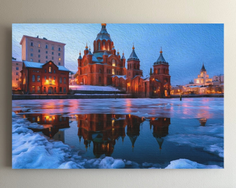 Uspenski Cathedral Winter Reflection — Helsinki, Finland