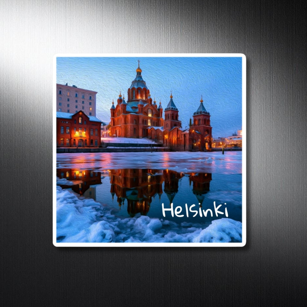 Helsinki, Finland | Uspenski Cathedral Winter Reflection | Original Series Decorative Magnet