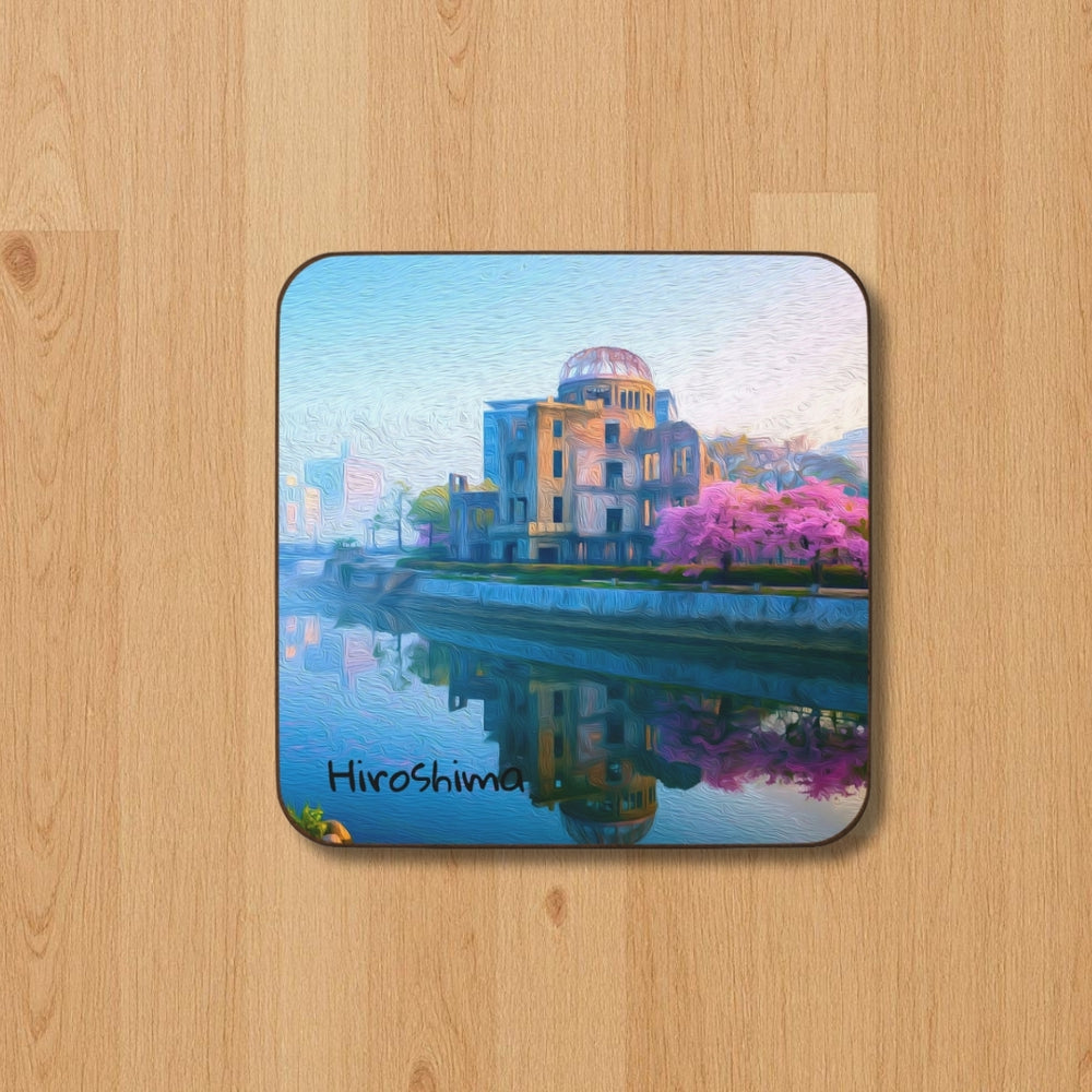 Hiroshima, Japan | Atomic Bomb Dome Riverside | Original Series Hardboard Coaster