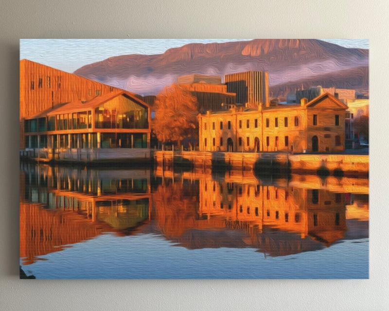 Salamanca Waterfront & Brooke Street Pier Reflection — Hobart, Australia