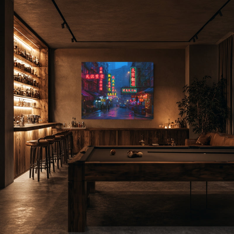 Hong Kong, China | Hong Kong Neon Night Street | Original Series Gallery Canvas