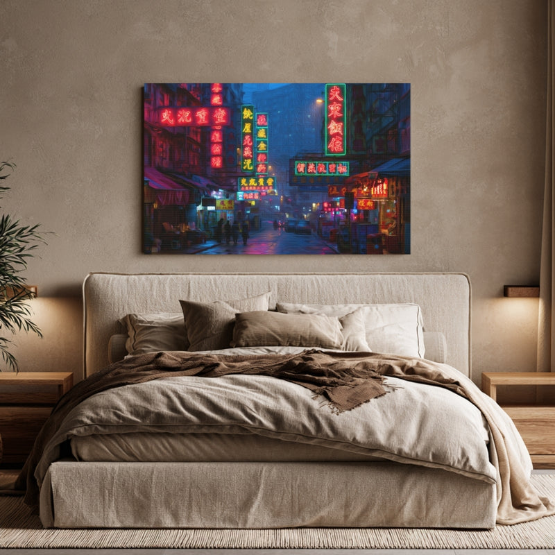 Hong Kong, China | Hong Kong Neon Night Street | Original Series Gallery Canvas