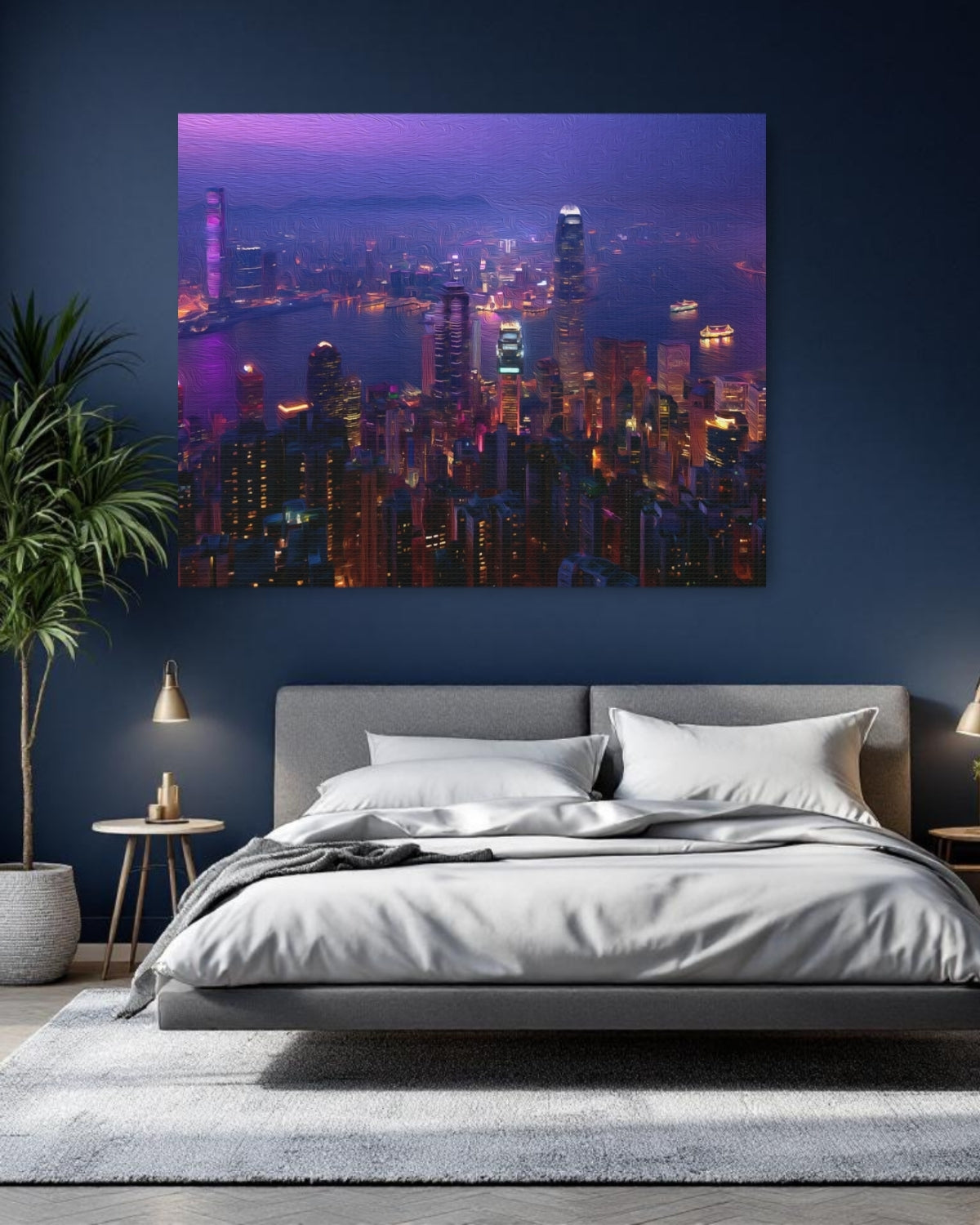 Hong Kong, China | Hong Kong Victoria Harbour Night Skyline | Original Series Gallery Canvas detail