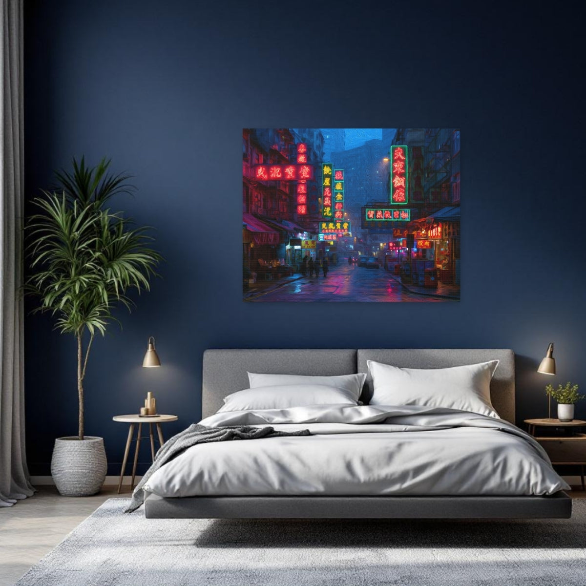 Hong Kong, China | Hong Kong Neon Night Street | Original Series Gallery Canvas detail