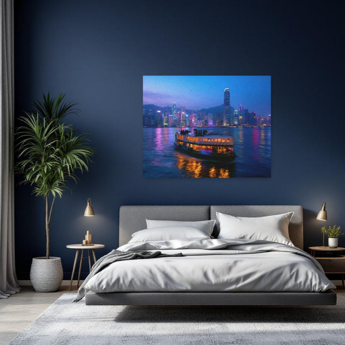 Hong Kong, China | Victoria Harbour Hong Kong Skyline | Original Series Gallery Canvas detail