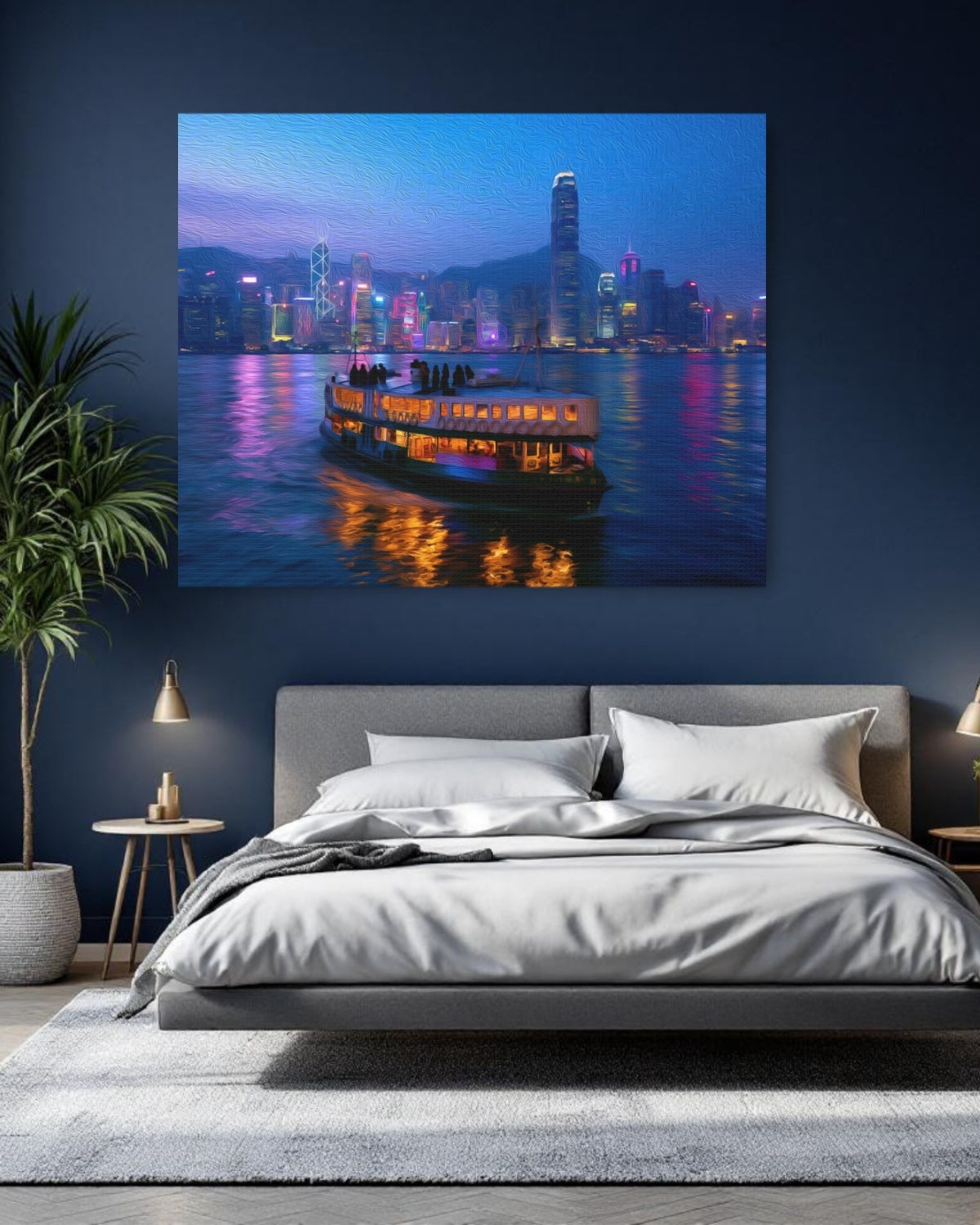 Hong Kong, China | Victoria Harbour Hong Kong Skyline | Original Series Gallery Canvas detail