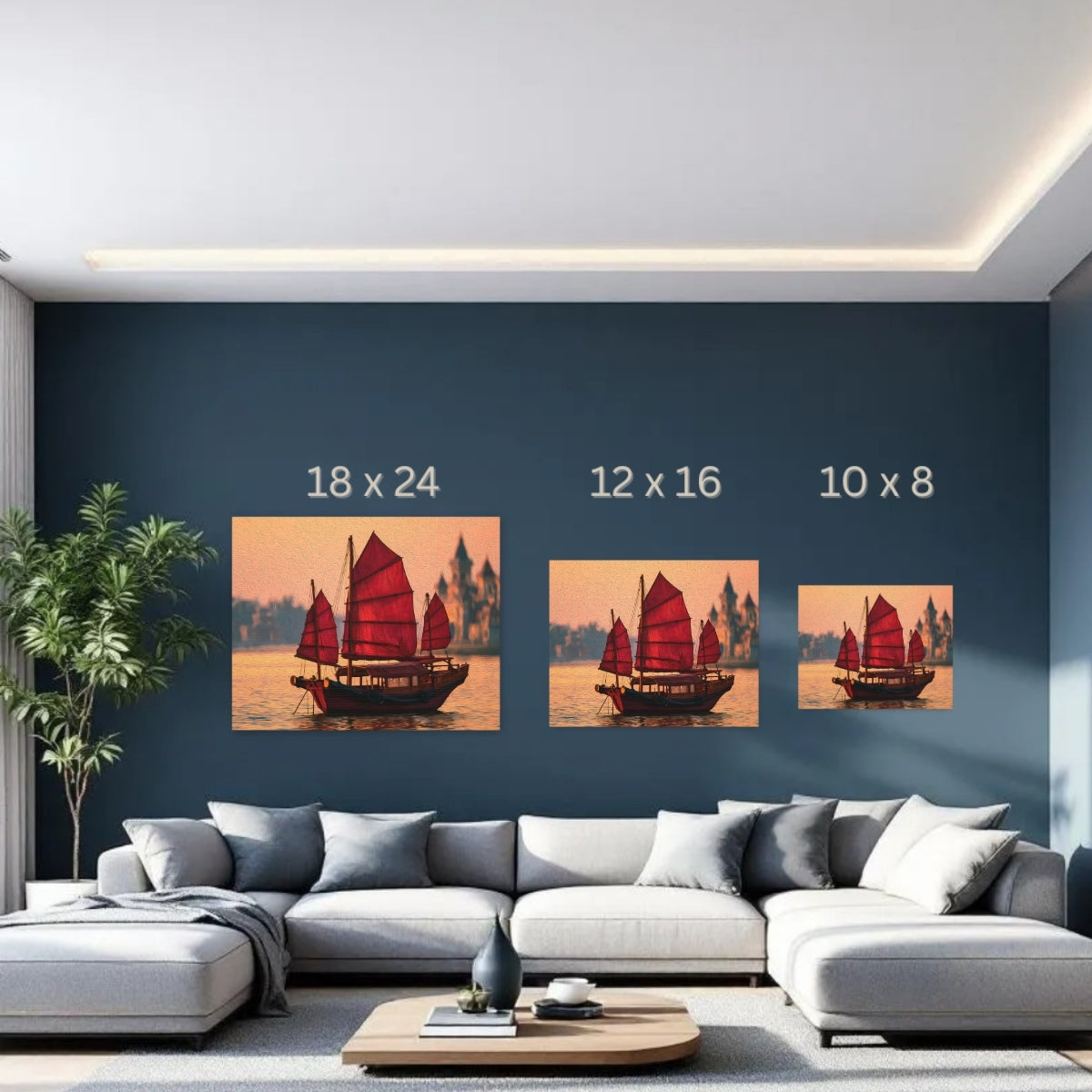 Hong Kong, China | Hong Kong Harbor Junk Boat | Original Series Gallery Canvas detail