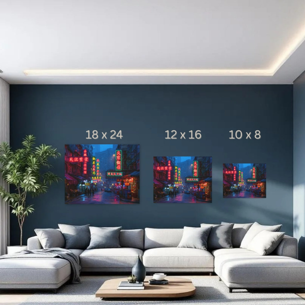 Hong Kong, China | Hong Kong Neon Night Street | Original Series Gallery Canvas detail