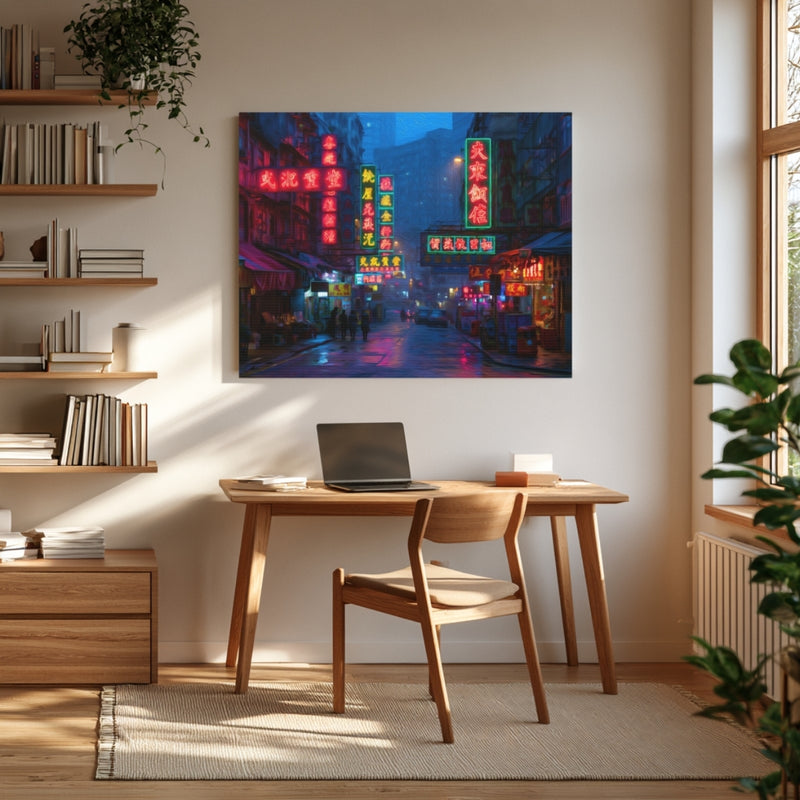 Hong Kong, China | Hong Kong Neon Night Street | Original Series Gallery Canvas