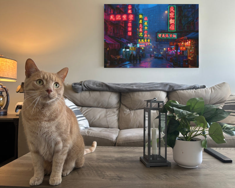 Hong Kong, China | Hong Kong Neon Night Street | Original Series Gallery Canvas