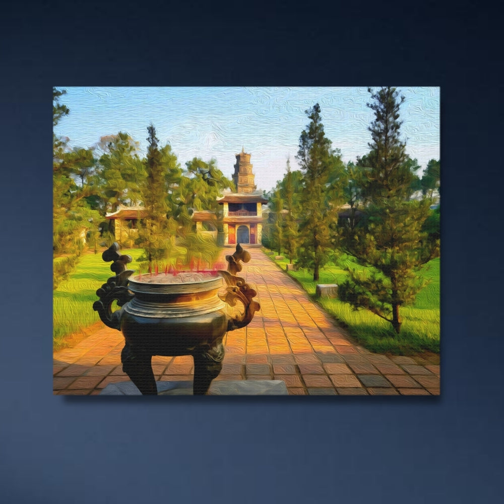 Hue, Vietnam | Thien Mu Pagoda Path | Original Series Gallery Canvas detail