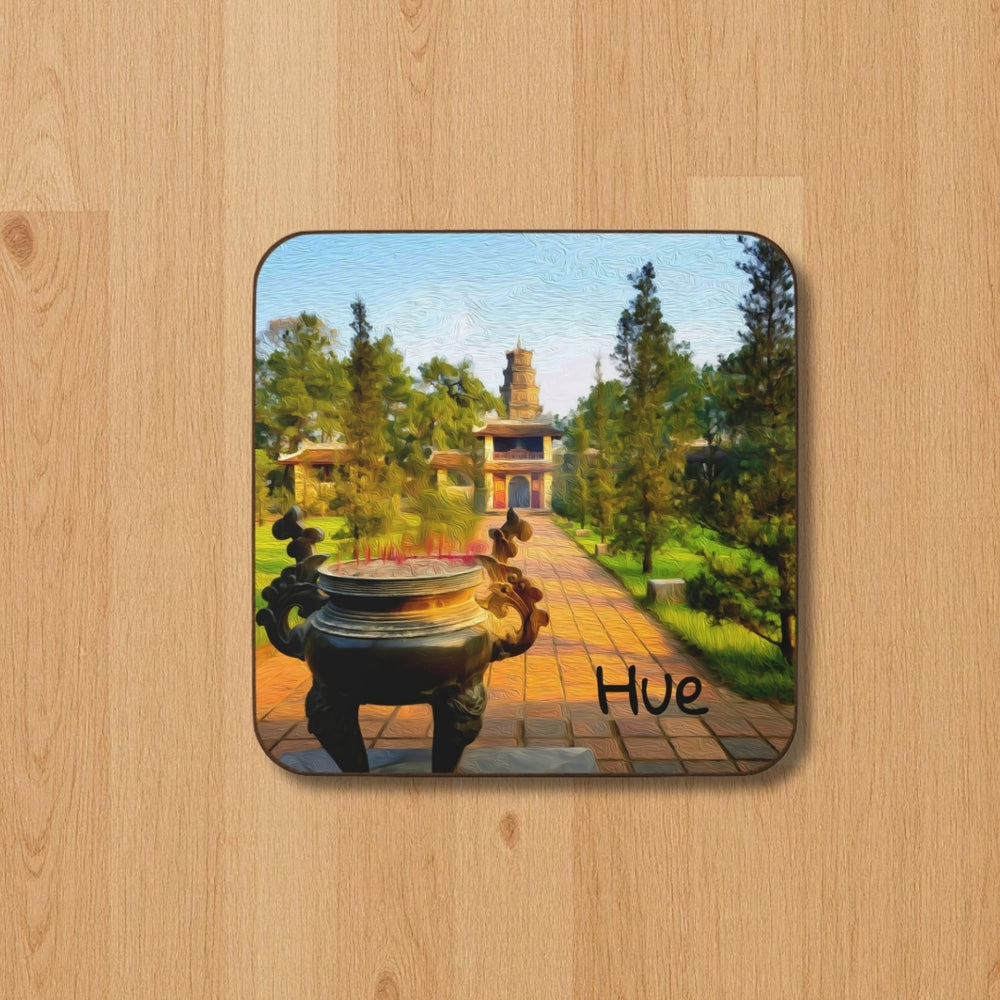 Hue, Vietnam | Thien Mu Pagoda Path | Original Series Hardboard Coaster