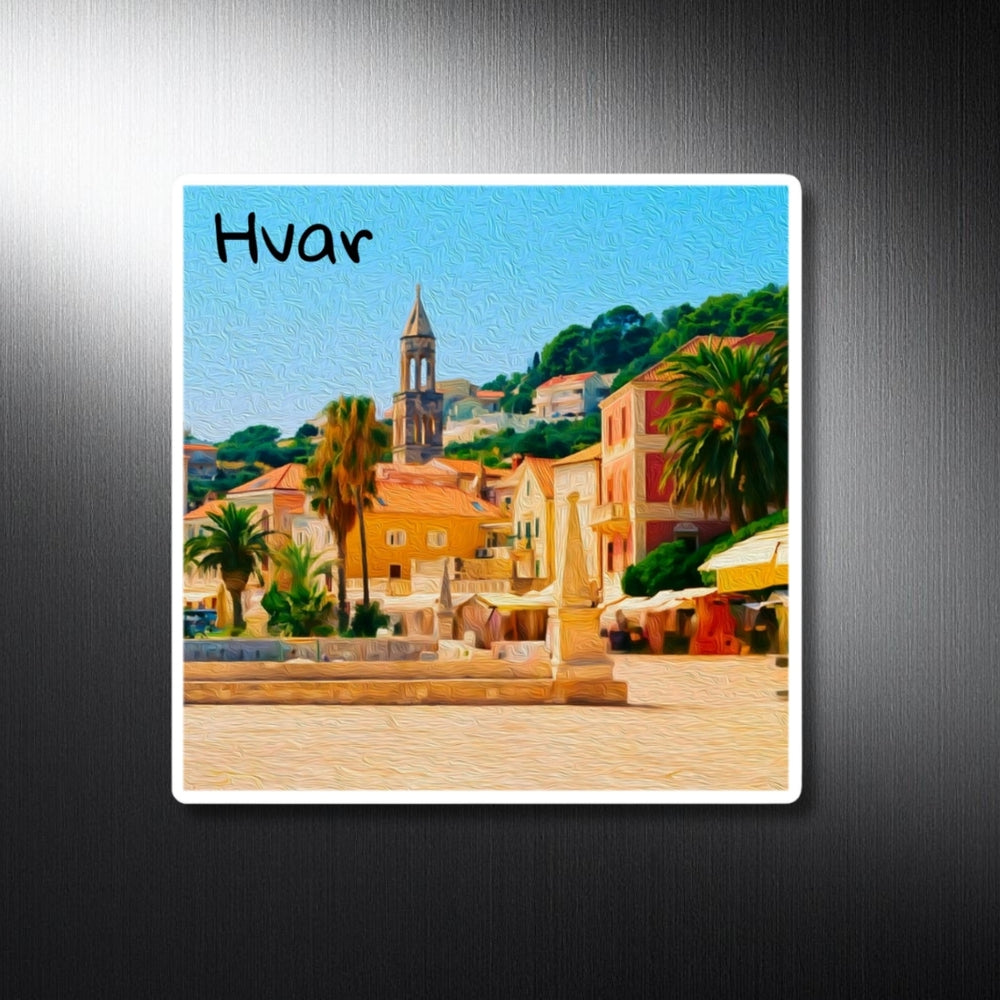 Hvar, Croatia | Hvar Harbor Promenade | Original Series Decorative Magnet