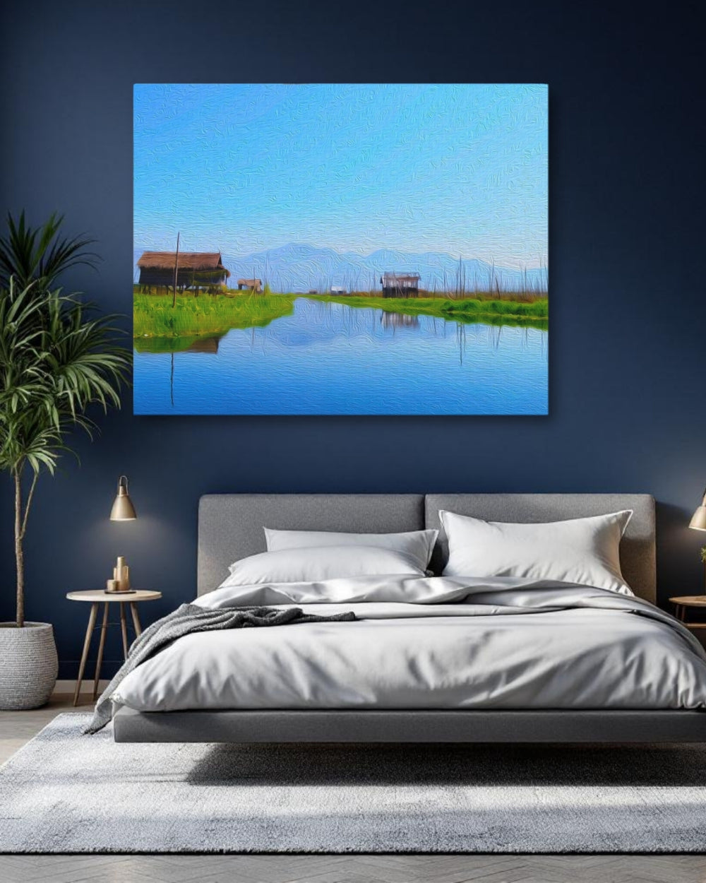 Inle Lake, Myanmar | Floating Villages on Lake | Original Series Gallery Canvas detail