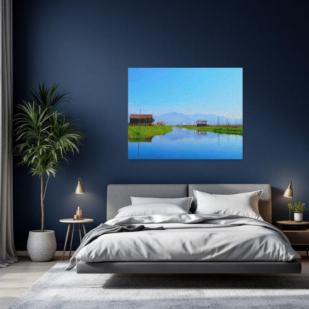 Inle Lake, Myanmar | Floating Villages on Lake | Original Series Gallery Canvas detail