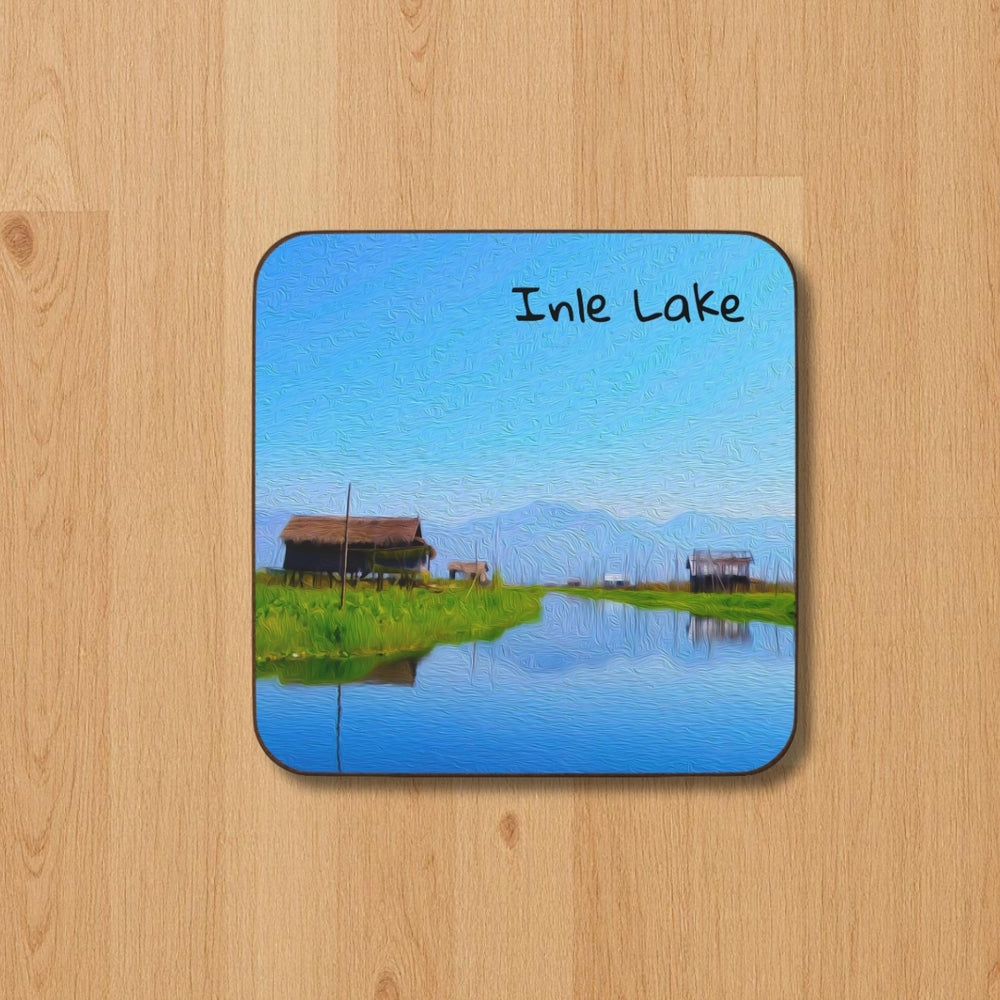 Inle Lake, Myanmar | Floating Villages on Lake | Original Series Hardboard Coaster