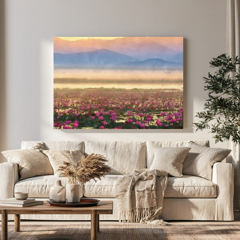 Inle Lake Lotus Fields in a room — Inle Lake, Myanmar