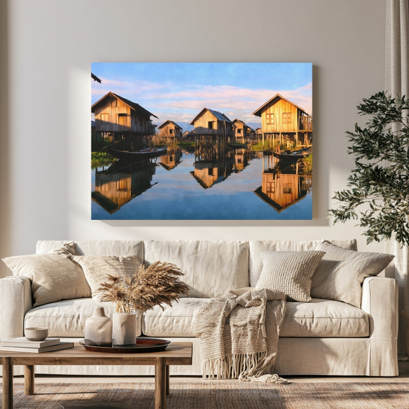 Inle Lake Stilt Village in a room — Inle Lake, Myanmar