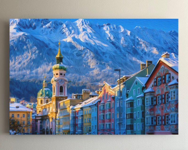 Altstadt Colorful Row Houses & Nordkette — Innsbruck, Austria