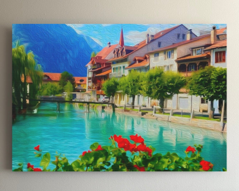 Aare River Unterseen Old Town — Interlaken, Switzerland