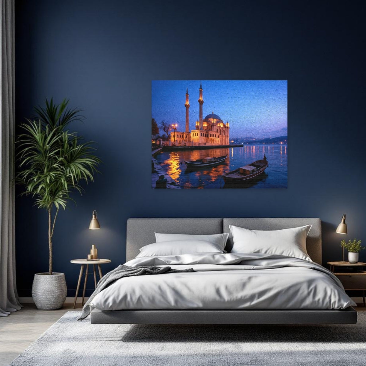 Istanbul, Turkey | Ortakoy Mosque Bosphorus Waterfront | Original Series Gallery Canvas detail