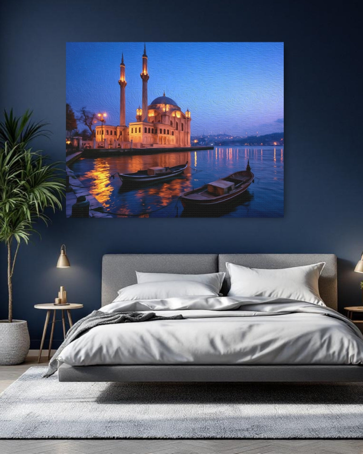 Istanbul, Turkey | Ortakoy Mosque Bosphorus Waterfront | Original Series Gallery Canvas detail