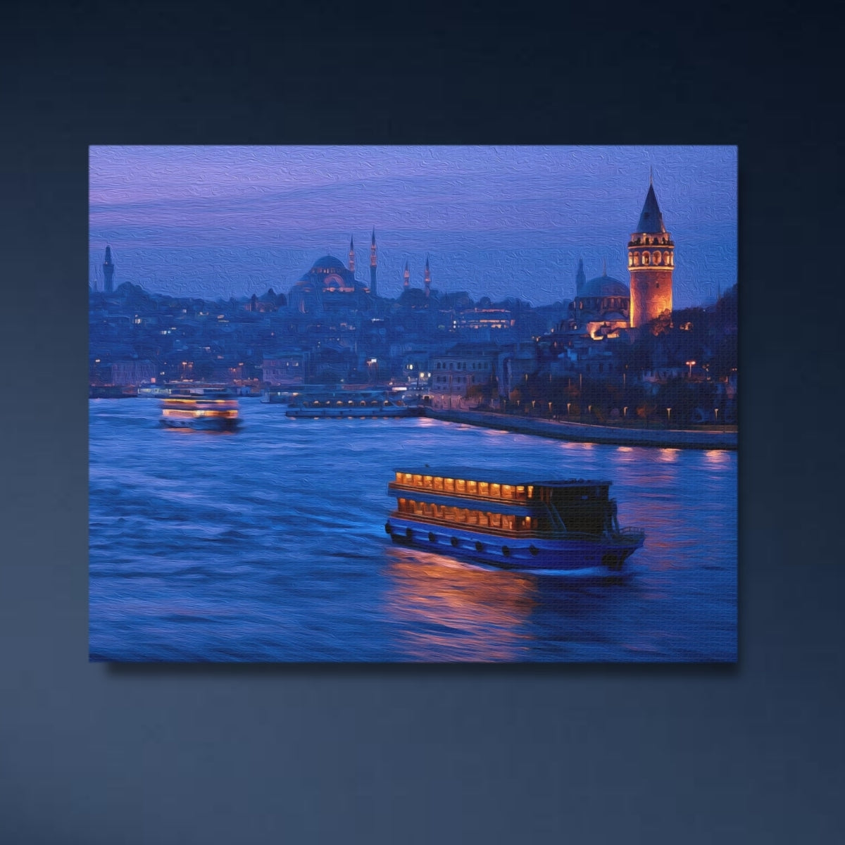Istanbul, Turkey | Galata Tower Golden Horn | Original Series Gallery Canvas close-up detail